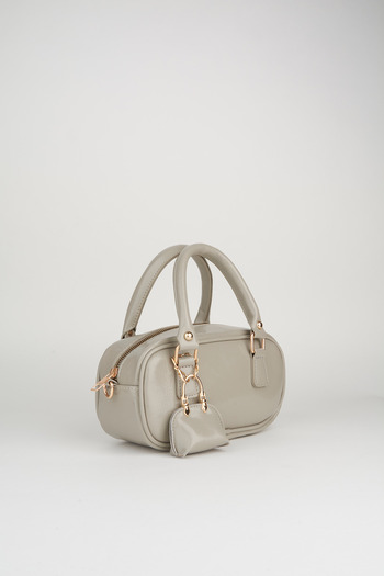 Vivaq Women's Tulip Dark Charm Detailed Patent Leather Zipper Closure Handbag and Shoulder Bag