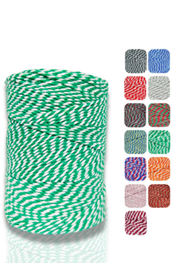 Akduman İplik 200 Mt Green-White Gift Packing Rope 200 Gr