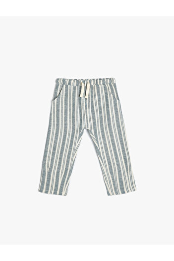 Koton Linen Trousers Tie Waist Pocket