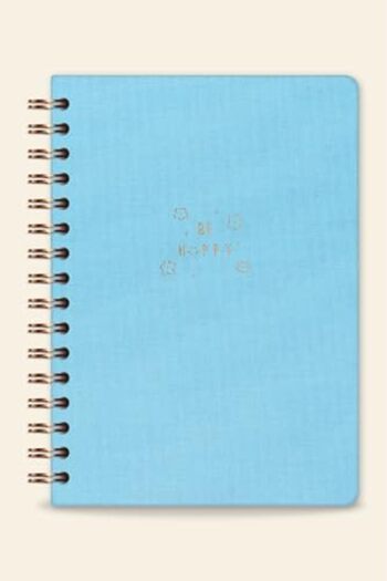 STOREMAX Snshop A5 Spiral Bound Hardcover Linen Plain Undated Journal Notebook Blue 467437