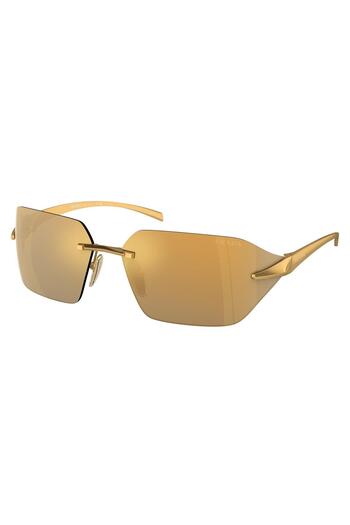Prada Woman Irregular Sunglasses- Pr A56s - Lense Size:71mm - Satin Yellow Gold