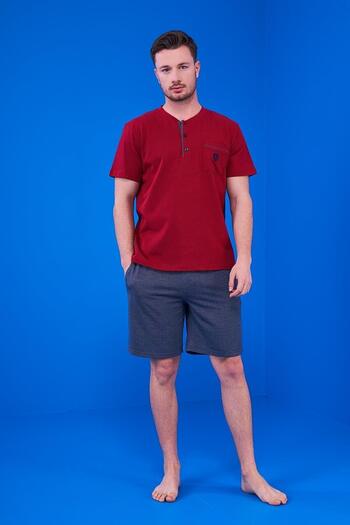 Pjs Pijama Pjs 23325 Ανδρικές πιτζάμες με πατιλέτες και σορτς 3 τεμαχίων