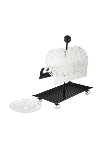Dania A set of dessert plates on a black stand, 6 pieces