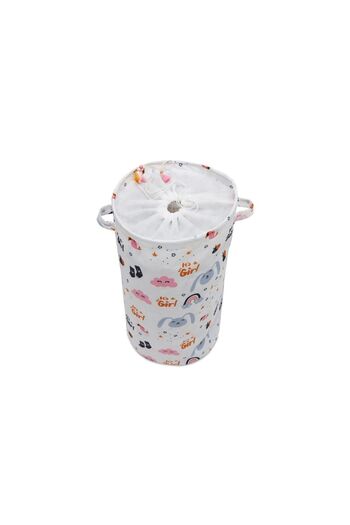 MorBebe Bebek Yuvarlak Torbalı Oyuncak Ve Kirli Sepet Oda Aksesuar 46x32