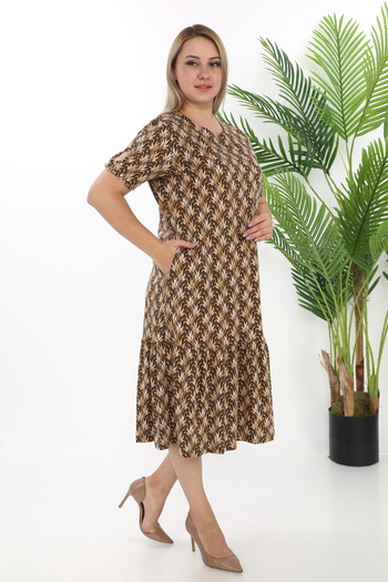 STELLETO Print Sleeve Detail Ruffled Summer Modal Dress