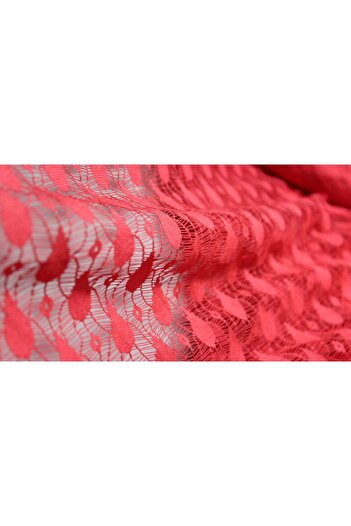 FabricLoom Red Guipure Lace Fabric - Patterned, Delicate and Lightweight Lace for Elegant Clothing, Dressmak