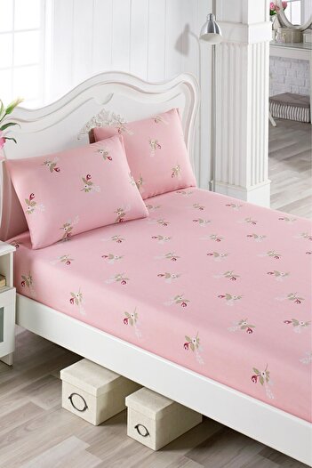 Eponj Home Single Pes Elastic Sheet Set Alanur Pink
