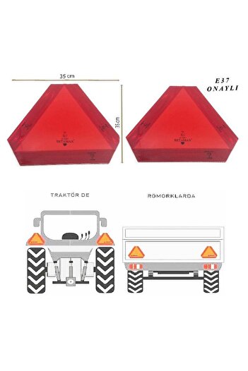SNR Tractor Trailer Triangle Reflector Set of 2 Ece R 70 E-37 Approved - 010007