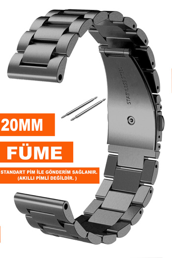 Trendburada 20mm Fossil-Welder-Wesse-Casio-Armani-Omega-Seiko-Tissot Metal Steel Watch Band
