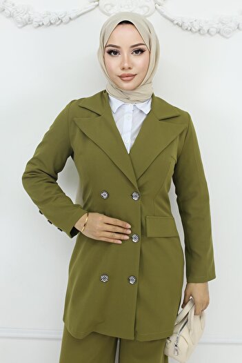 Modamihram Khaki Jacket Suit - Model 19005