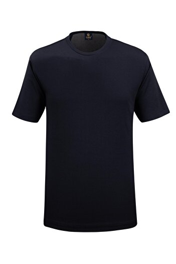 Çizgi Triko Men's Large Size Crew Neck T-Shirt Mercerized Classic Fit - 5110Bat