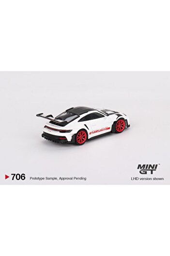 mini gt Porsche 911 (992) GT3 RS Weissach Package White with Pyro Red 706