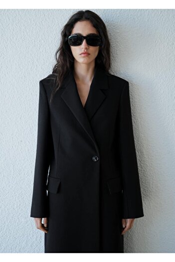 MANGO Woman Long Woolen Coat with Moulds