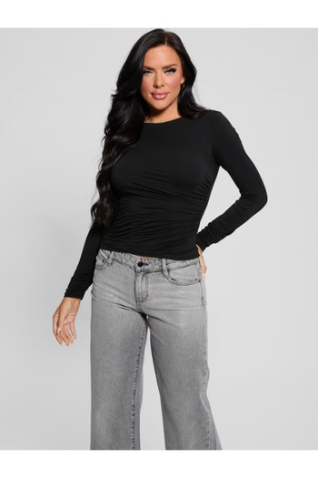 Guess Noelle Ls Shirred - Scroll Fabric