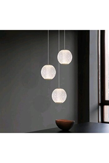 Btm Modern triple chandelier, solar yellow