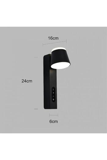 Btm Modern black wall lamp with 3 lights