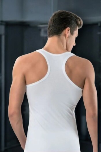 Eros Men's Boxed Cotton Swimming Back 2-Piece Undershirt A1204.24.-25E