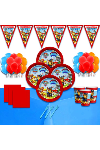 FOKUL Paw Patrol Paw Petrol 16-Person Birthday Party Set Party Concept Party Supplies