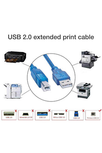 Koodmax 5 Metre Usb Yazıcı Kablosu - Usb Printer Kablosu 5m
