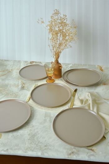 Keramika Matte Soil Taupe Nordic Serving Plate 28 cm 6 Pieces 977