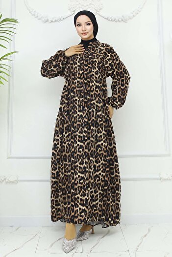 benguen Viscose Leopard Print Dress - 2427