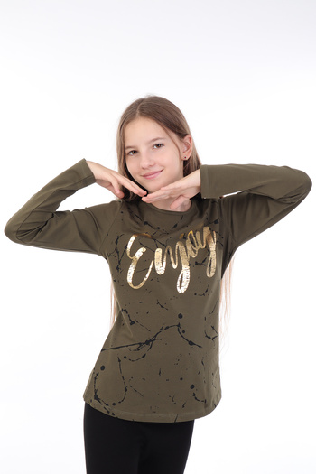 Toontoy Girl - Gilded Enjoy Printed T-shirt