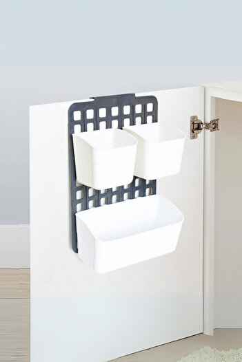 EVLE Adjustable Height Cabinet Door Organizer 1 Wide 2 Narrow