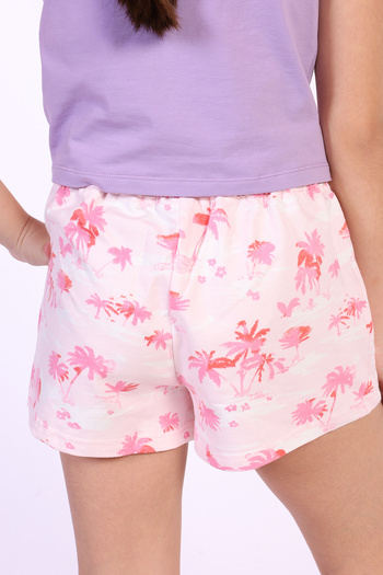 Toontoy Los Angeles Patterned Girls' Shorts - With Coat of Arms
