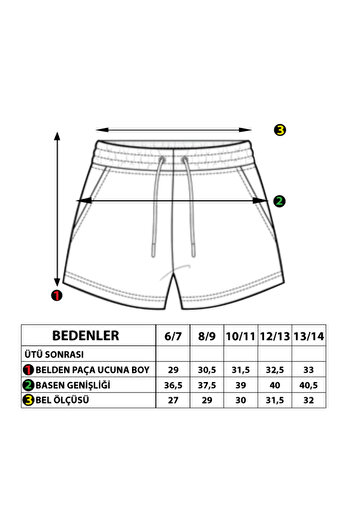 Toontoy Girl - Two Side Shorts with Elastic Waist, Belt Detail and Pockets