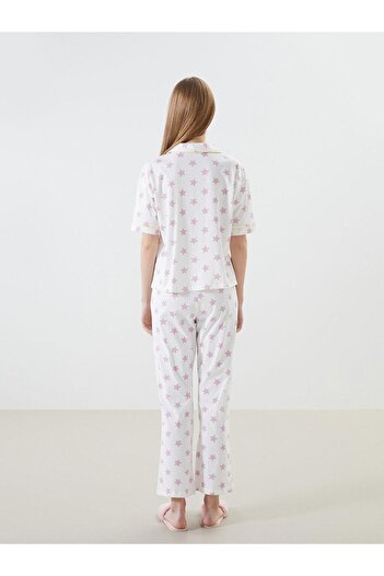 LC Waikiki LCW DREAM Gömlek Yaka Baskılı Kadın Pijama Takımı