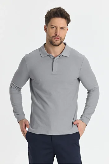 Frappoli Men's Polo Neck Sweatshirt - Regular Fit, Drop Knitted