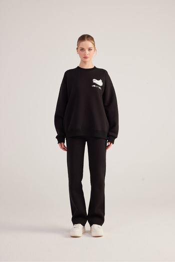 HOLLY LOLLY Unisex Μαύρο φούτερ Ghosting Oversize