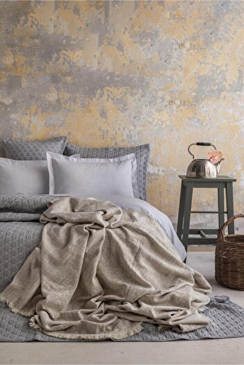 Apricitas HOME Çift Kişilik Tımeless Set Trona Indıgo - Yatak Ortusu