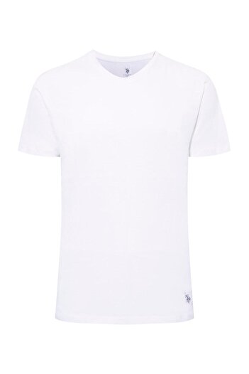 U.S. Polo Assn. - Ανδρικό μπλουζάκι Oversize Λευκό 2 τεμαχίων με στρογγυλή λαιμόκοψη
