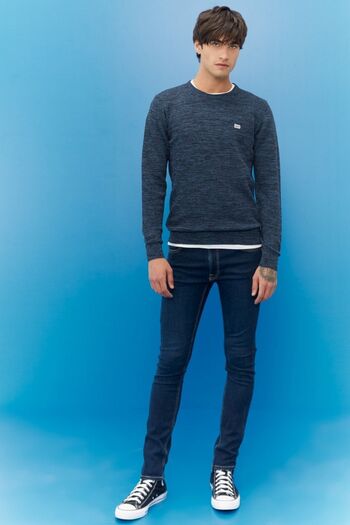 Lee Men's Regular Fit Regular Cut Crew Neck Sweater 672l21214 Blue