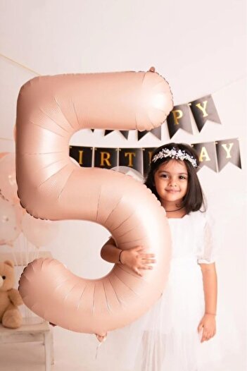 BeySüS Powder Color Matte 5 Number Foil Balloon 100 cm