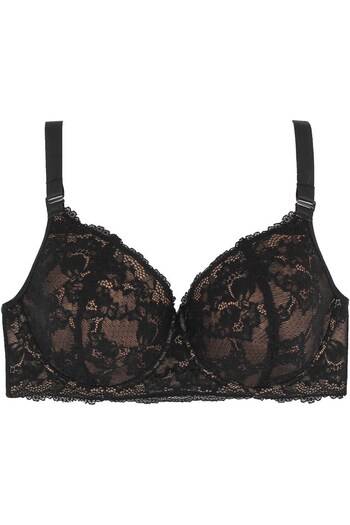 Magic Form 5911 Full Lace, Thin Sponge, Plus Size Supporting Bra - Copper/black