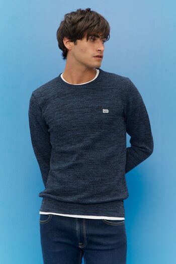 Lee Men's Regular Fit Regular Cut Crew Neck Sweater 672l21214 Blue
