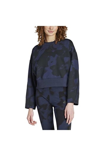 adidas Future Icons 3 Stripes Women's Navy Blue Round Neck Sweatshirt