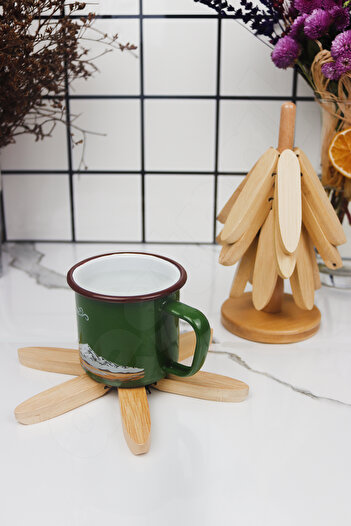 Destpak Bamboo Trivet Set of 4 - Practical Folding, Wooden Coasters
