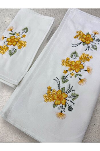 TUTUYA TEXTIL Вишитий 3-вимірний рушник з аналом і дівчиною, марка MİNEL, для весільного приданого, щоденного використання, подарунковий