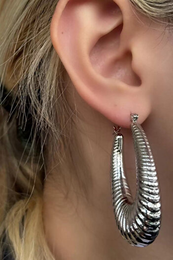 Vitastyle Silver Color Design Steel Earrings (Pair)