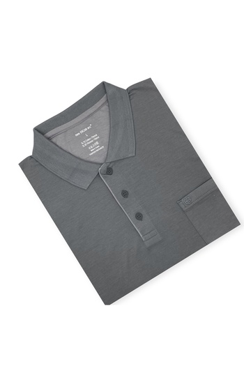 ercan triko Men's Large Size Short Sleeve Pocket Gray Color T-shirt