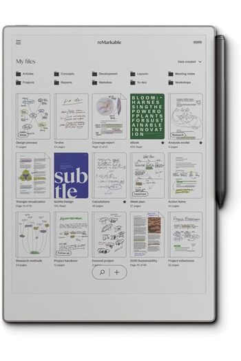 remarkable مجموعة Paper Pro – تتضمن لوح ورقي قابل للتمييز مقاس 11.8 بوصة، وقلم تحديد بالإضافة إلى ممحاة