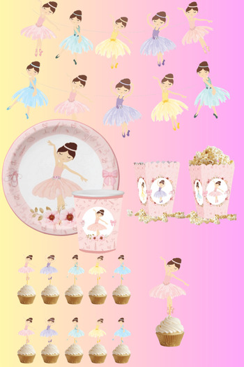 Big Party Ballerina Themed Party Set 35 Pieces