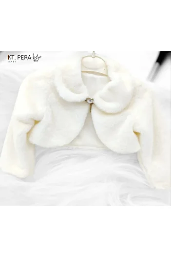 KT PERA BABY Girl's Fur Plush Bolero