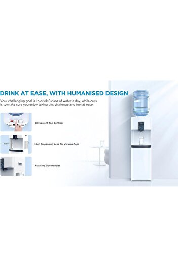 Midea Top Load Water Dispenser | Hot & Cold Water | 3 Temperatures | Child Safety Lock  | YL2037SW
