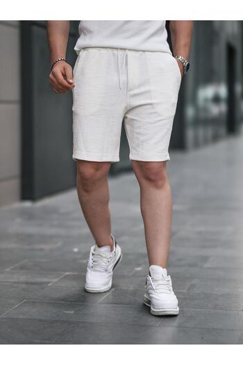 Valiberta Premium Patterned Knitted Shorts - White