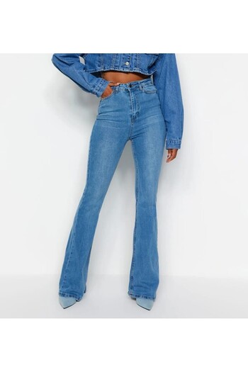 pass&pass 2046 Model - Women's Spanish Leg Lycra Denim Jeans - Light Blue
