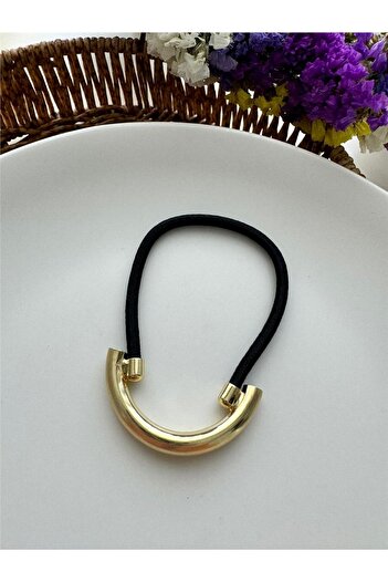 Pelin Aksesuar Gold Thin Bar and Elastic Buckle